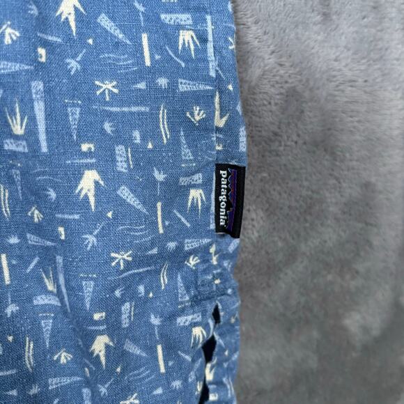 Patagonia Short Sleeve Button Down Shirt Blue Pattern Men’s Large - Picture 3 of 7